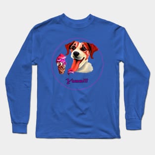 Dog Licks Ice cream Long Sleeve T-Shirt